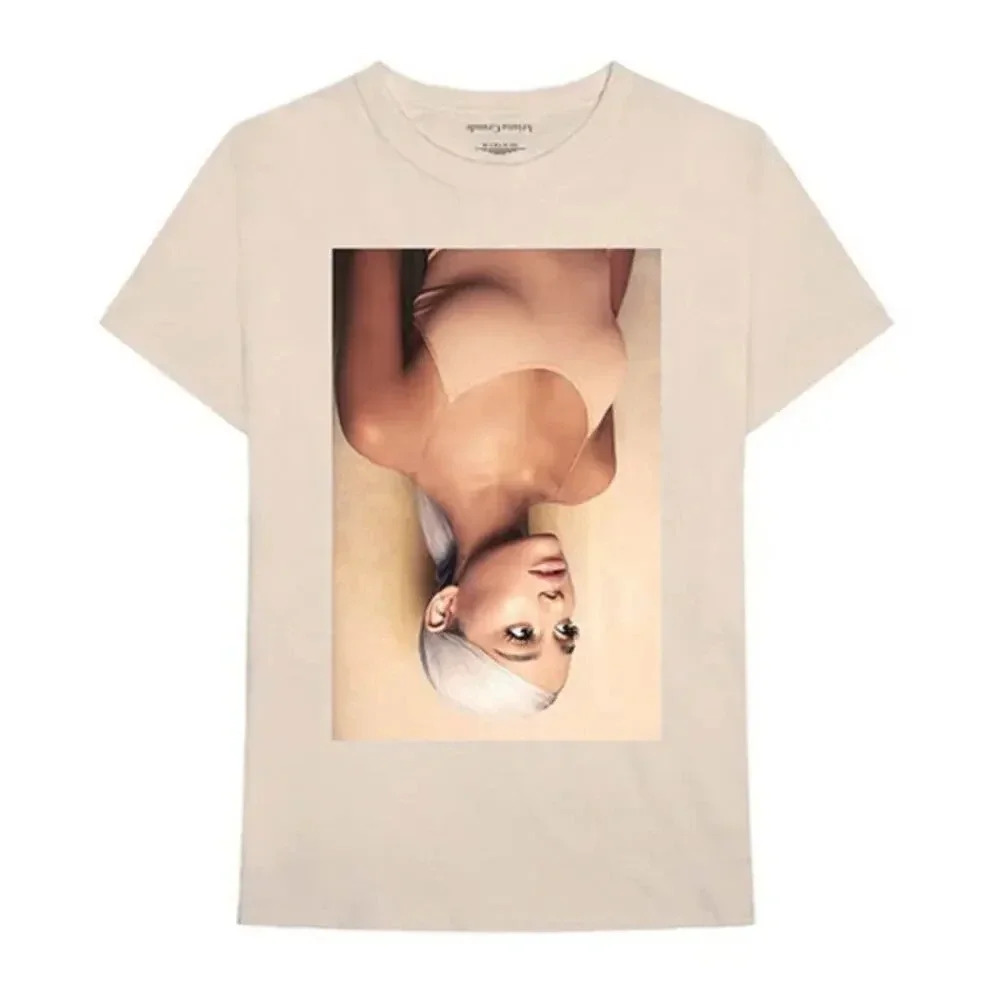 VTG Ariana Grande Sweetener T-Shirt Crew Neck Short Pre-Shrunk Cotton Beige L